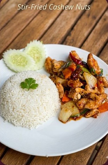 Stir-Fried Cashew Nuts at Siam Village Heritage Thai restaurant