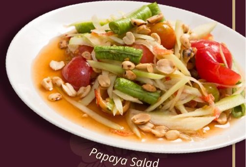Papaya Salad (Som Tum) at Siam Village Heritage Thai restaurant