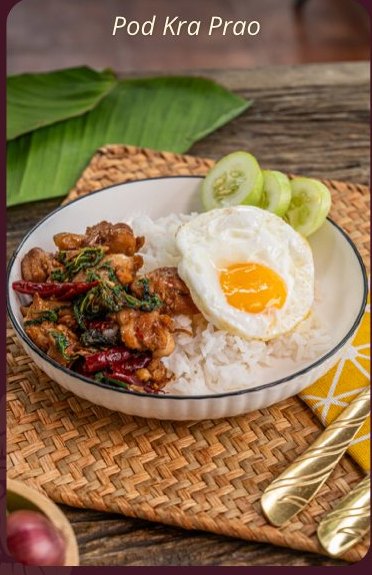 Pod Kra Prao at Siam Village Heritage Thai restaurant